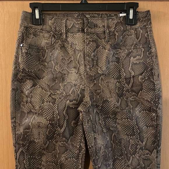 White House Black Market WHBM High Rise Skinny Ankle Coated Snake New 4P Petite - Picture 2 of 11